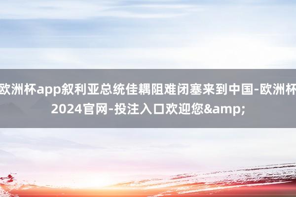 欧洲杯app叙利亚总统佳耦阻难闭塞来到中国-欧洲杯2024官网-投注入口欢迎您&