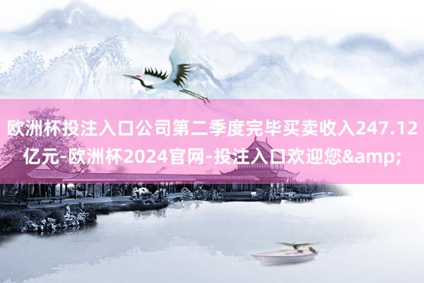 欧洲杯投注入口公司第二季度完毕买卖收入247.12亿元-欧洲杯2024官网-投注入口欢迎您&