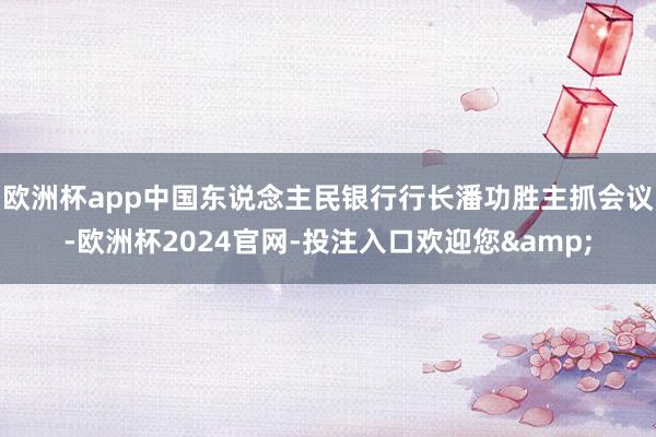 欧洲杯app中国东说念主民银行行长潘功胜主抓会议-欧洲杯2024官网-投注入口欢迎您&