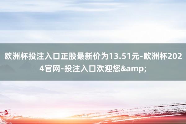 欧洲杯投注入口正股最新价为13.51元-欧洲杯2024官网-投注入口欢迎您&