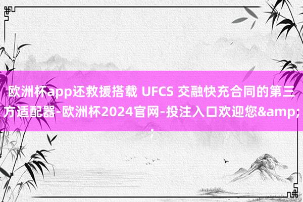 欧洲杯app还救援搭载 UFCS 交融快充合同的第三方适配器-欧洲杯2024官网-投注入口欢迎您&