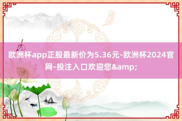 欧洲杯app正股最新价为5.36元-欧洲杯2024官网-投注入口欢迎您&