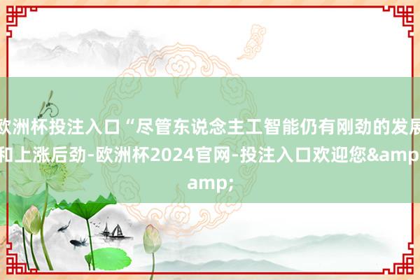 欧洲杯投注入口“尽管东说念主工智能仍有刚劲的发展和上涨后劲-欧洲杯2024官网-投注入口欢迎您&