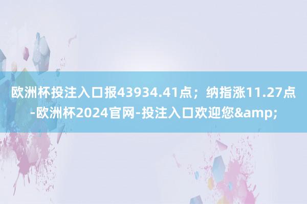 欧洲杯投注入口报43934.41点；纳指涨11.27点-欧洲杯2024官网-投注入口欢迎您&