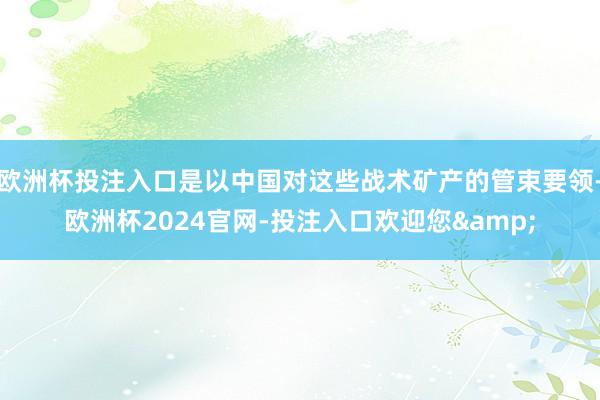 欧洲杯投注入口是以中国对这些战术矿产的管束要领-欧洲杯2024官网-投注入口欢迎您&