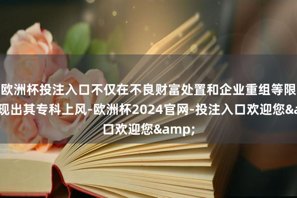 欧洲杯投注入口不仅在不良财富处置和企业重组等限度展现出其专科上风-欧洲杯2024官网-投注入口欢迎您&