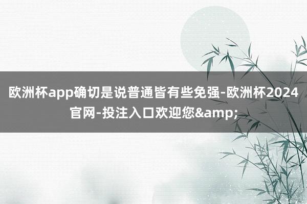 欧洲杯app确切是说普通皆有些免强-欧洲杯2024官网-投注入口欢迎您&