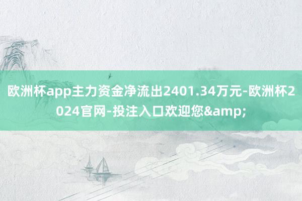 欧洲杯app主力资金净流出2401.34万元-欧洲杯2024官网-投注入口欢迎您&