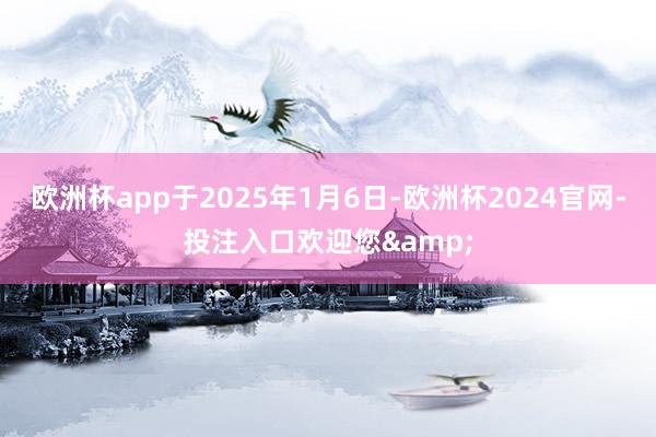 欧洲杯app于2025年1月6日-欧洲杯2024官网-投注入口欢迎您&