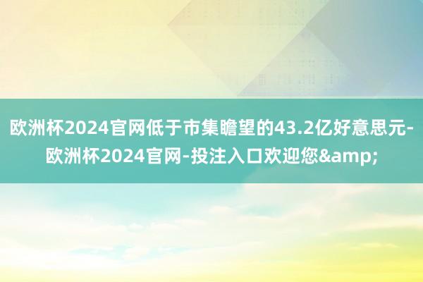 欧洲杯2024官网低于市集瞻望的43.2亿好意思元-欧洲杯2024官网-投注入口欢迎您&